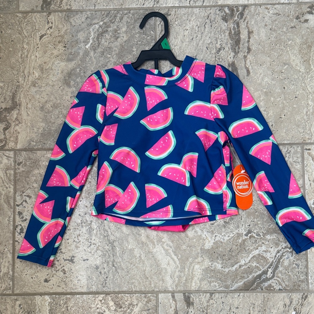NWT Size 5T Wonder Nation Watermelon Print Rashguard Set